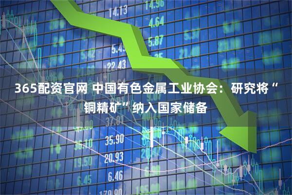 365配资官网 中国有色金属工业协会：研究将“铜精矿”纳入国家储备